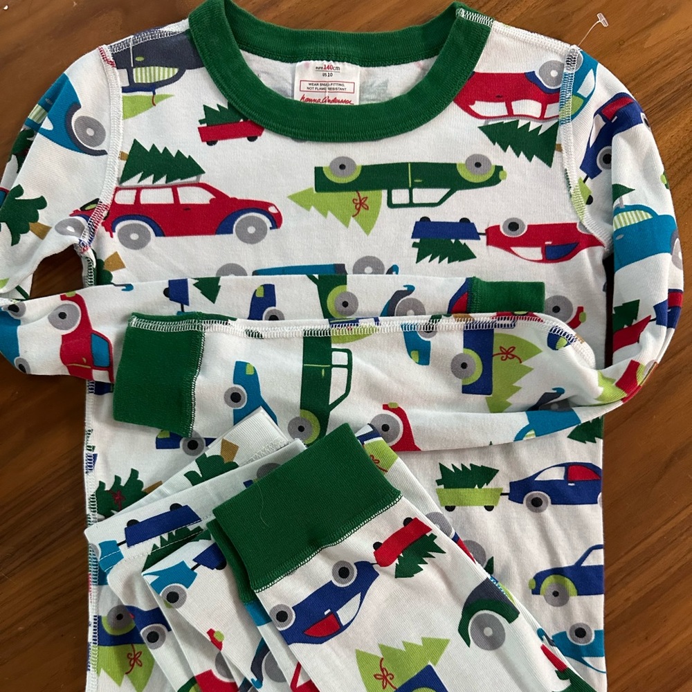 Hanna Andersson Christmas Truck Pajama set Size 10 140CM